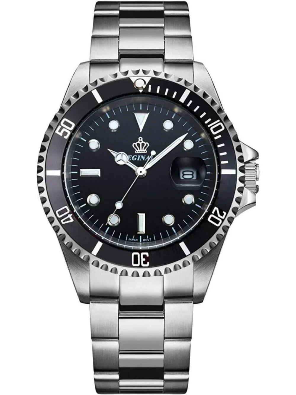 Luxury Men's Quartz Watch with Rotatable Bezel, Sapphire Glass & Luminous Hands